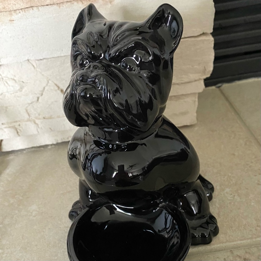 SOLD Vintage Hicock Bulldog with Bowl - Picture 4 of 11